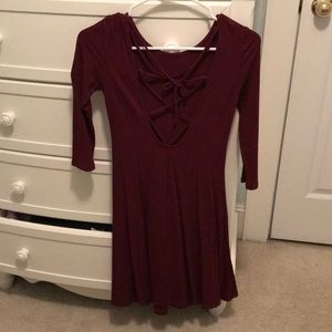 Maroon/red mini dress with tie up back